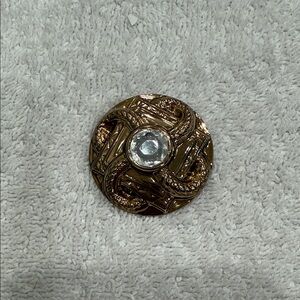 Gold Scarf Ring Clip with Faux Gemstone